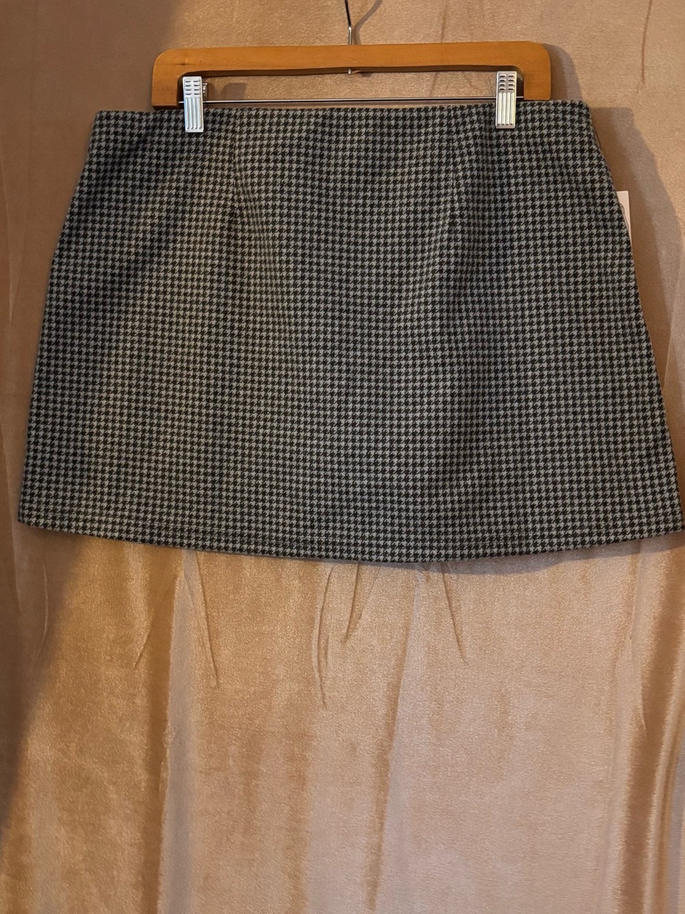 NWT Houndstooth Skort Built-N Shorts Gray & Black Classic Preppy Style - Size XL